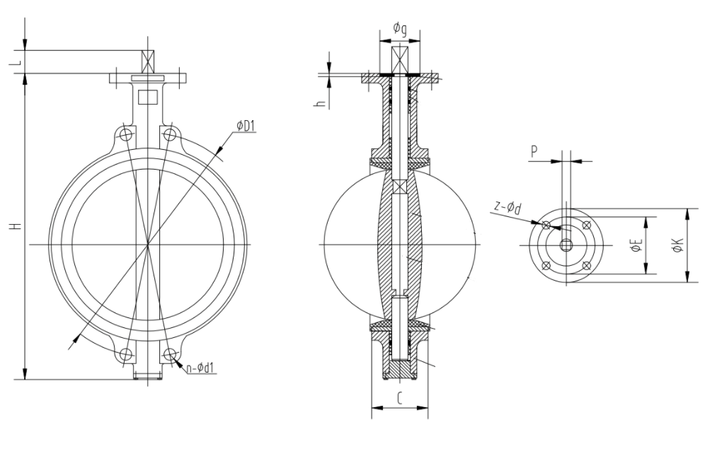 350mm to 600mm Stainless Steel Butterfly Valve